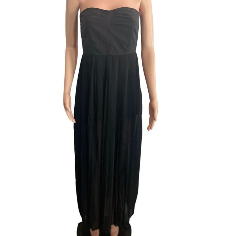 Audrey three plus one black gown, size Large, long sleeveless gown, corset